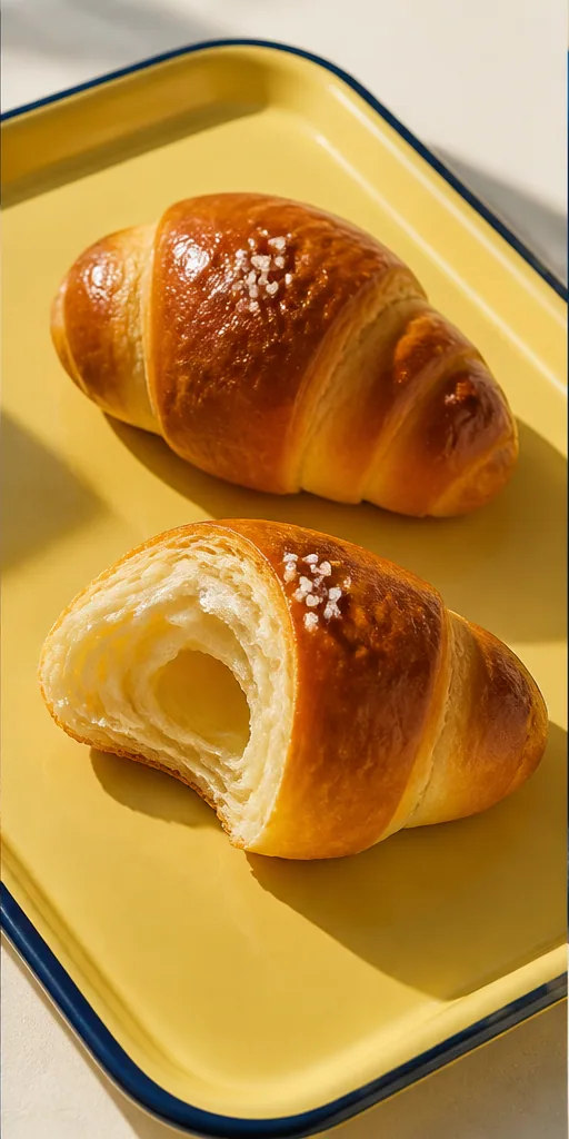 小さな空洞と焼き色が見える焦がしバター塩パン