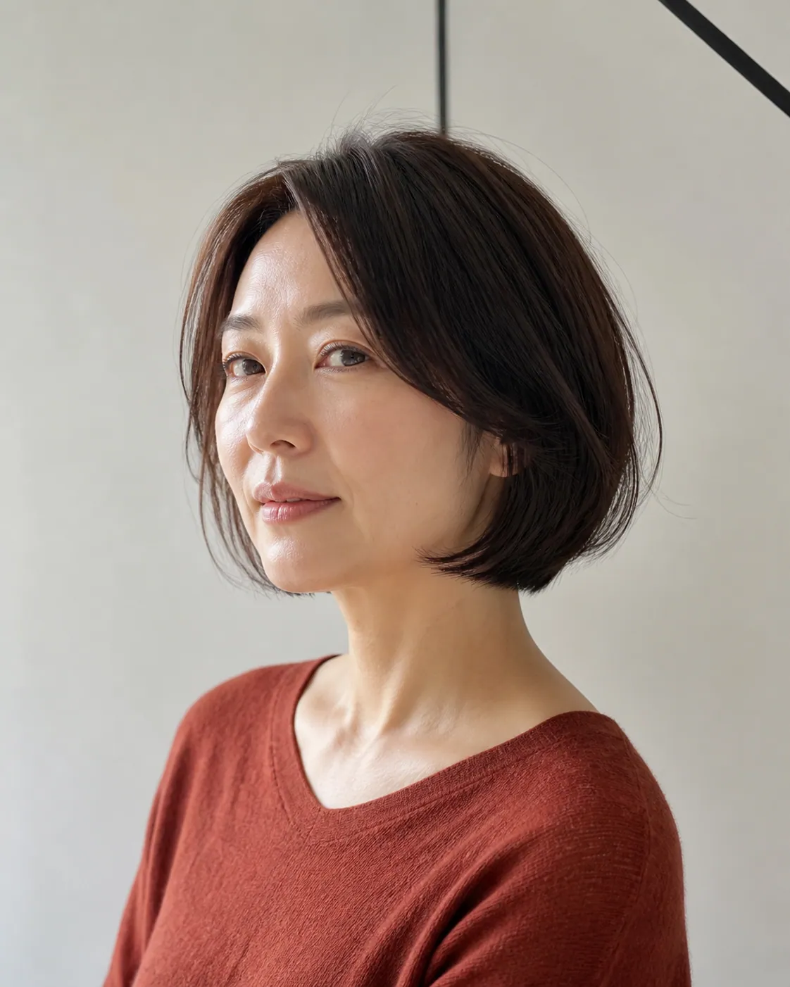 自然な毛流れのあご丈ソフトボブ